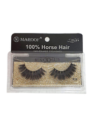 Maroof Mink 3D Hair Handmade Eyelashes, R28 Black, Black